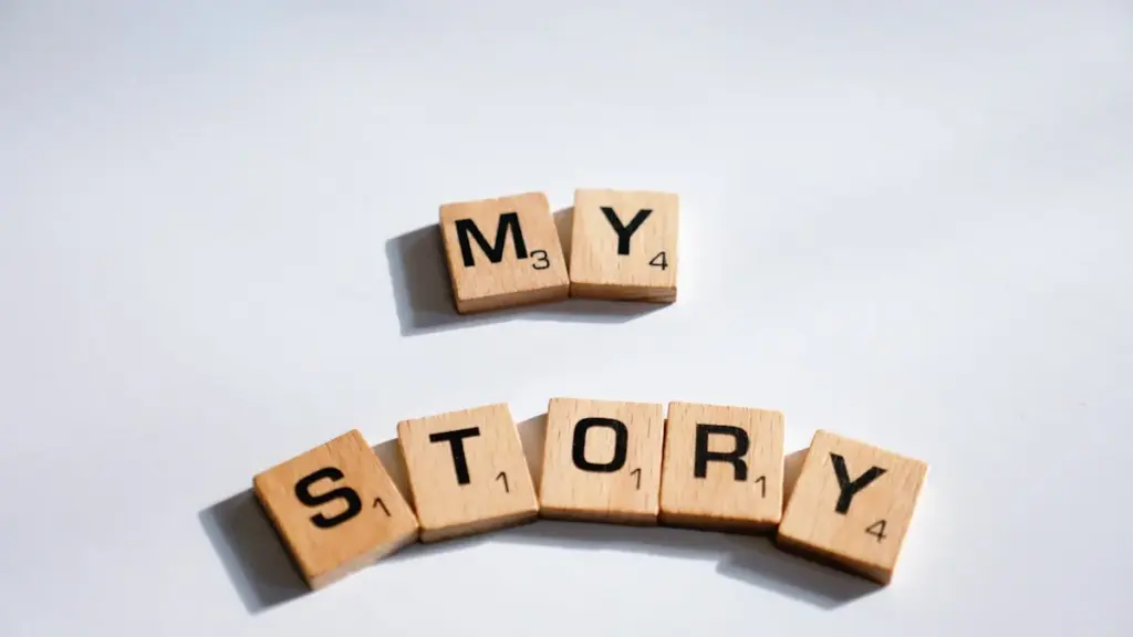 Scrabble tiles spelling My Story