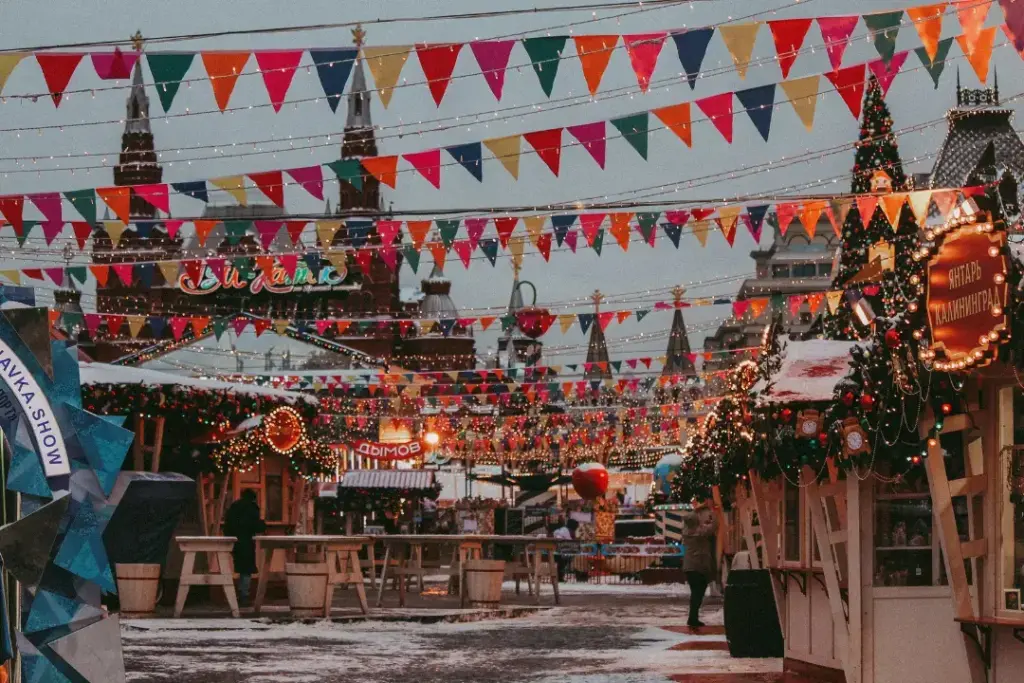 Christmas marketing display for festive season planning